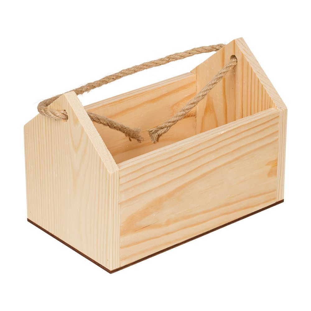 Заготовка деревянная Ящик низкий с веревочной ручкой, сосна, 12х20 см, ВД-741 Mr.Carving