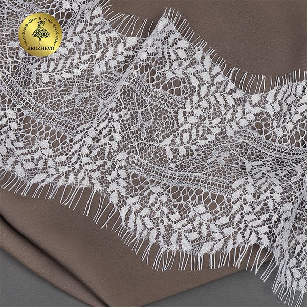 Кружево шантильи (реснички) 120 мм, цв.1 белый, 3 метра, Kruzhevo