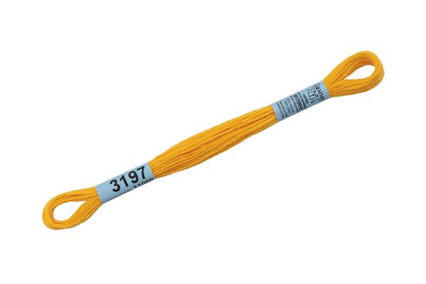 Мулине Gamma 100% хлопок, цв.3197 т.желтый, 24 мотка по 8 метров