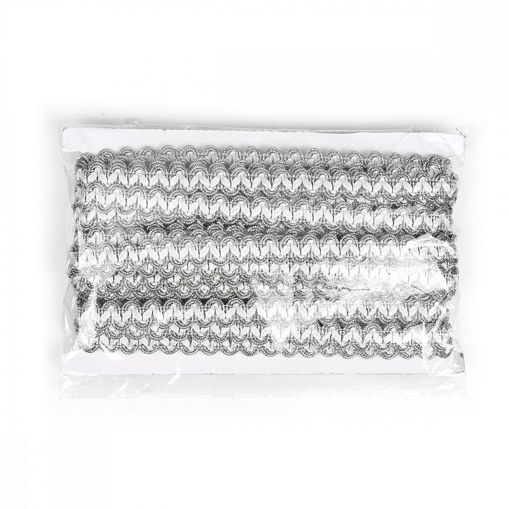 Тесьма отделочная 13 мм, 13-14061 цв.серебро уп.13.71м