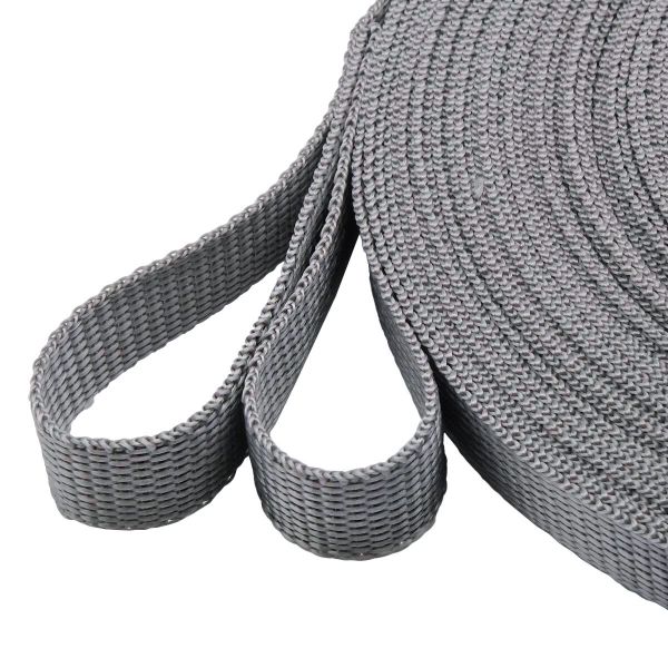 Стропа (ременная лента) 15 мм / 25 метров, толщ. 1.0 мм, [7.9 г/пог.м], 100% п/п, 33 серый