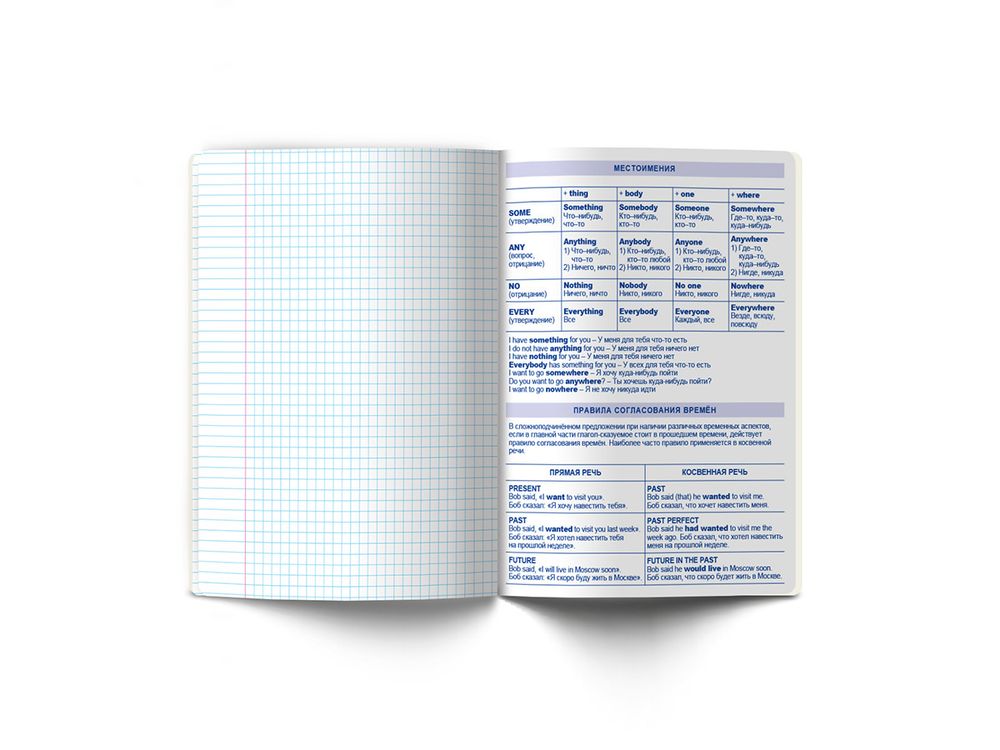 Тетрадь со справочным материалом АниМания, выборочный лак, A5+ 48 л. на скобе 65 г/м², белизна 100%, 10 шт, клетка, 000559 Английский язык, Светоч 48ТПСКа5_4_2_1
