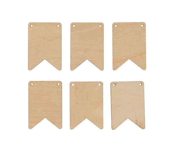 Заготовка из фанеры Набор флажков, 5х3.5 см, Прямоугольные, 5х3.5 см, 6 шт, ВД-889 Mr.Carving