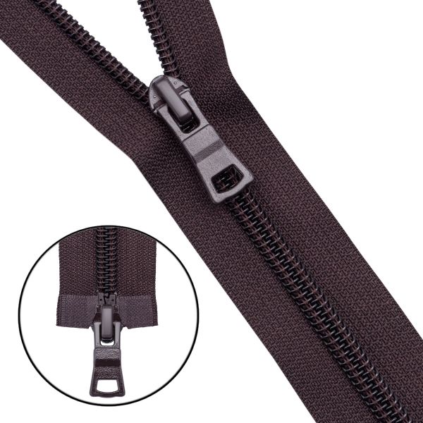 Молния спираль (витая) Т7 (7 мм) 2 зам., разъем., 100 см, 917 т.коричневый, 10 шт