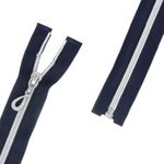 Молния спираль (витая) Т8 (8 мм) 1 зам., разъем., 50 см, с напылением, 318S т.синий / серебро, G105S Gamma, 10 шт