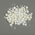 Бусины пластик набор круглые перламутр ассорти