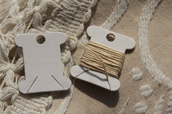 Бобины для мулине картон 4.1 см, 40 шт, белый, Gamma LBK-40