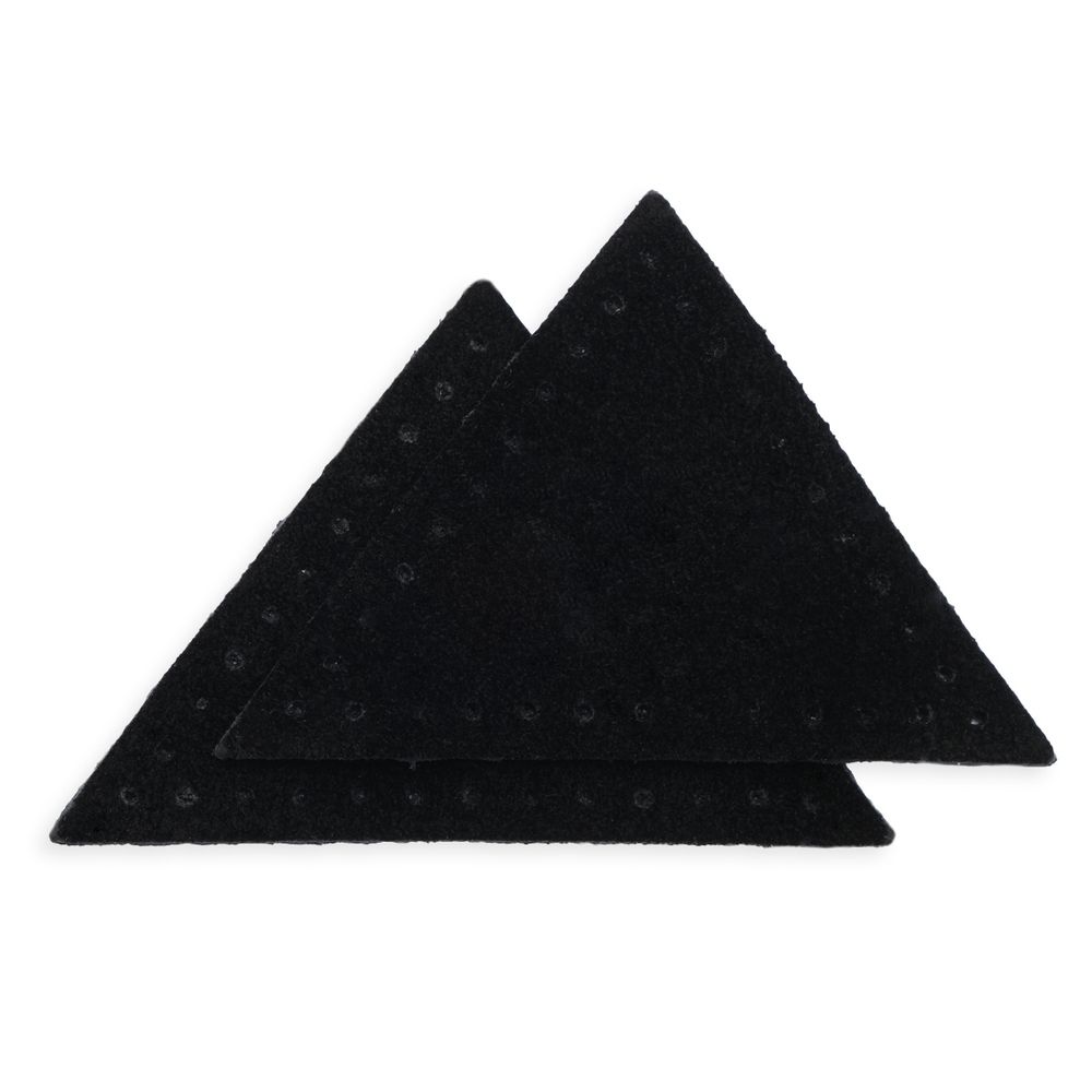 Заплатки пришивные из замши треугольник 6х6х6 см, с перфорацией, 2шт/уп, 20 черный, 59902