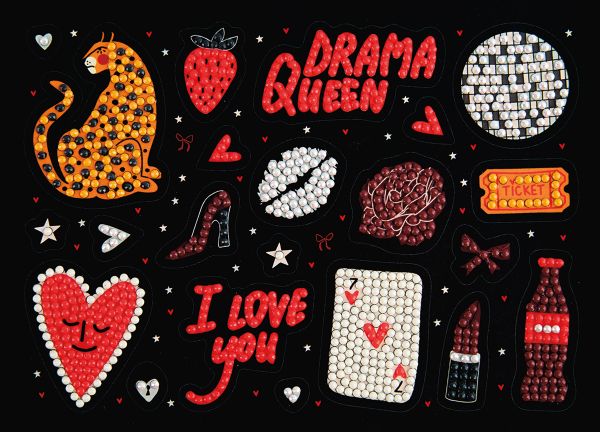 Кристальная (алмазная) мозаика Фрея ALVN-148, наклейки, DRAMA QUEEN, 19.5х14 см