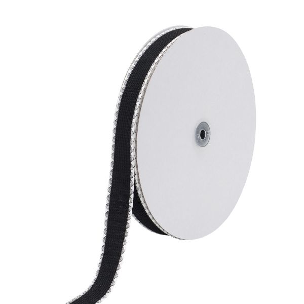 Тесьма (лента) окантовочная 28 мм / 91.44 метра, 5.075 г/пог.м, декоративная, 06 черный, 3Al360