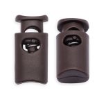 Фиксатор (зажим) для шнура пластик 1 отв., ⌀4.5 мм, 19х9 мм, цилиндр, ПП, коричневый, 100 шт