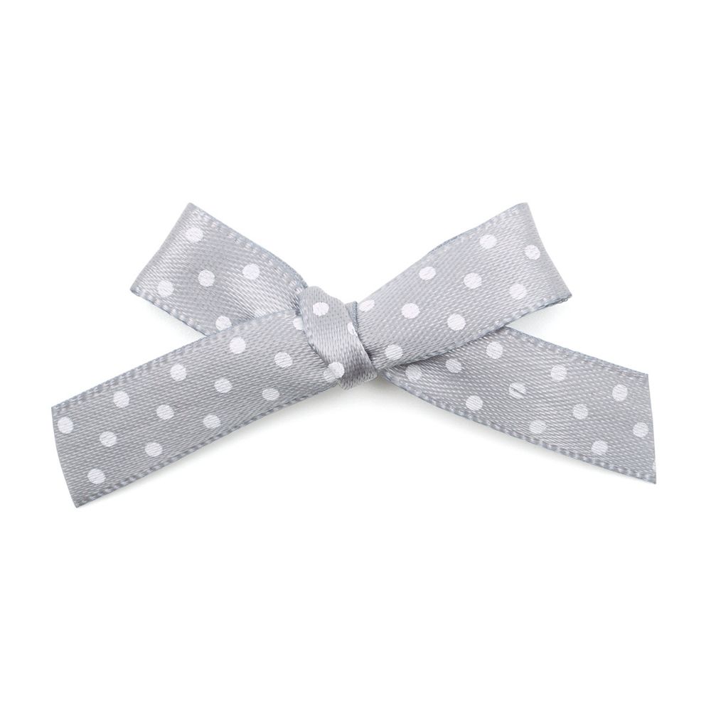 Бантики пришивные 3х2 см, 8 шт, св. серый горох