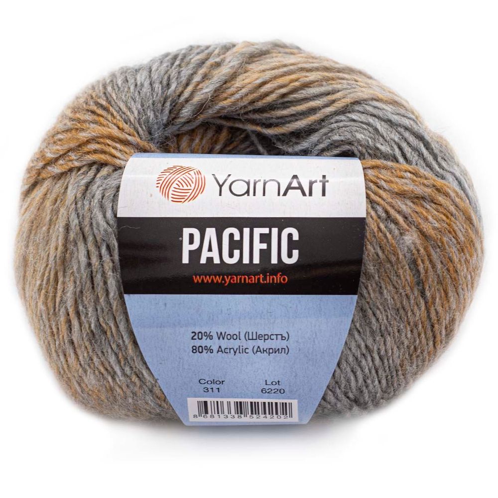 Пряжа YarnArt (ЯрнАрт) Pacific / уп.10 мот. по 50 г, 200м, 311 меланж