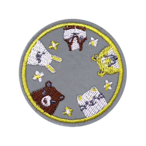 Термоаппликация светоотражающая Веселые зверята, d 5,2см Hobby&Pro