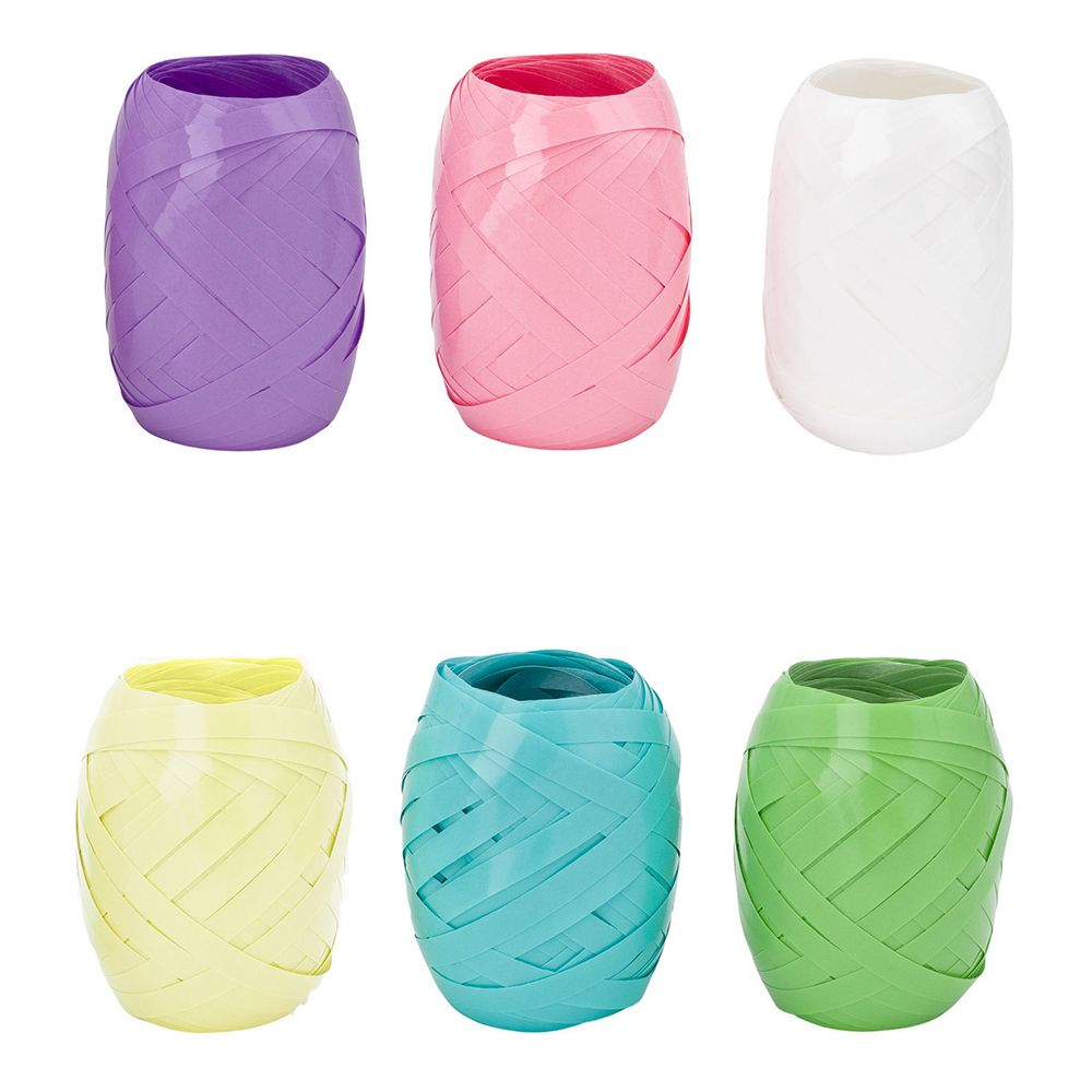 Лента упаковочная глянцевая 5.0 мм / 6 шт по 10 метров, пастельные цвета, RE5-10(6HB)-S