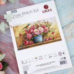 Набор для вышивания нитками Luca-S, Пышный букет цветов 60х35см