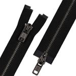 Молния металл Т8 (8 мм) 2 зам., разъем., 80 см, черн.никель, 002 черный, ZIP 8B-2 Gamma, 10 шт