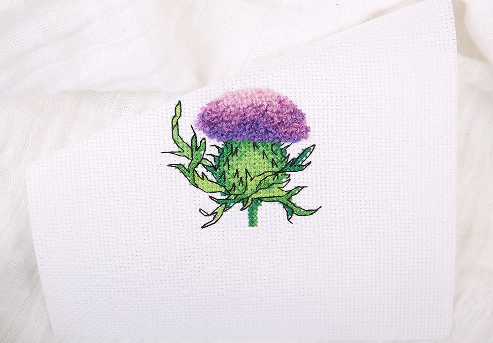 Набор для вышивания нитками Klart, Чертополох, 9х8 см