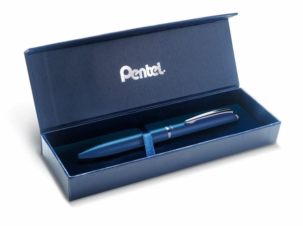 Ручка гелевая EnerGel в подарочной упаковке 0.7 мм, BL2007C-AK т.синий матовый металлический корпус, Pentel