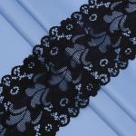 Кружево бельевое эластичное 150 мм / 3.4 метра, цвет черный