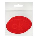 Термоаппликация овал OK 92х60мм (Red (красный)), 2 шт, LA560