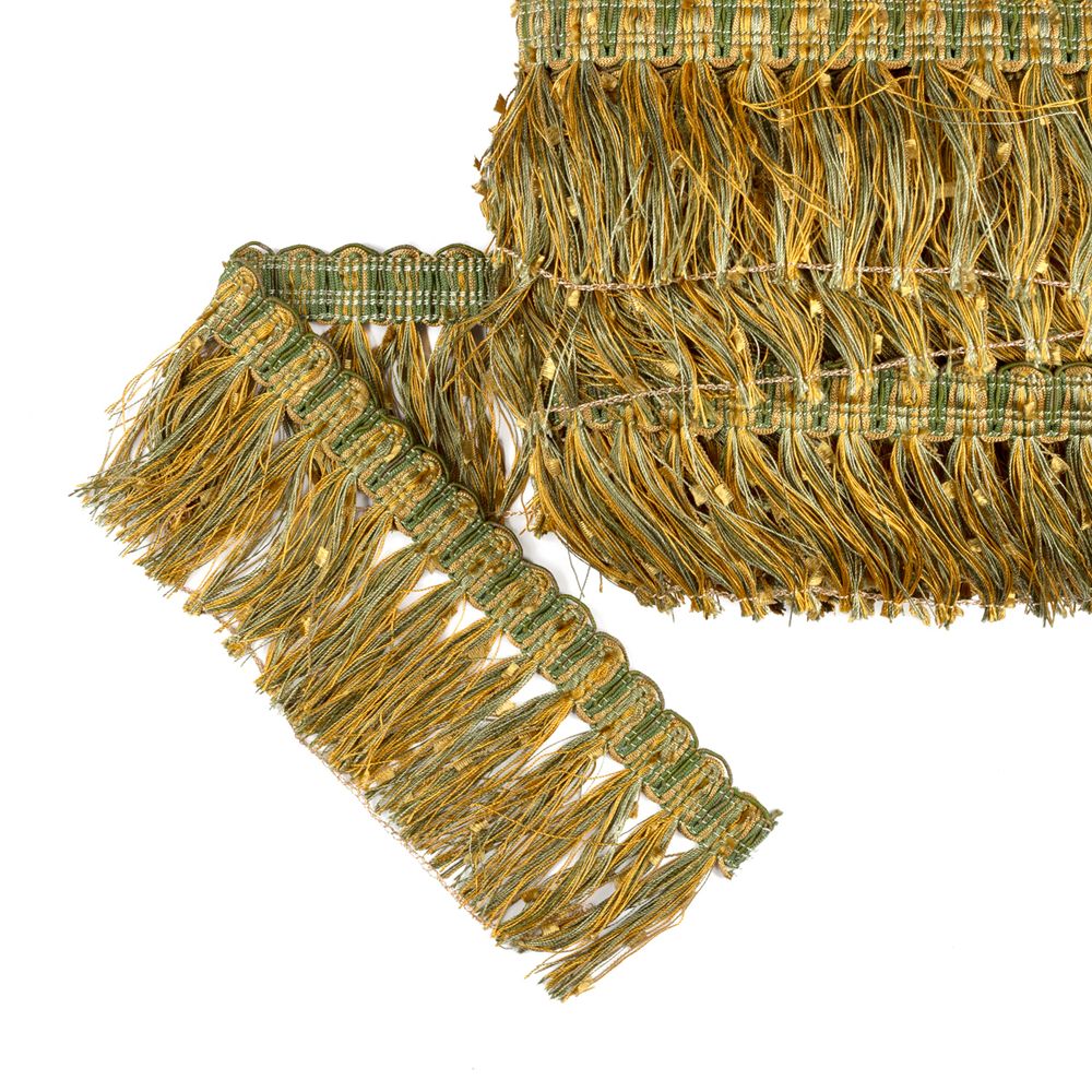 Бахрома отделочная 80.0 мм / 25 метров, 071 золото/салатовый, Gamma 2025