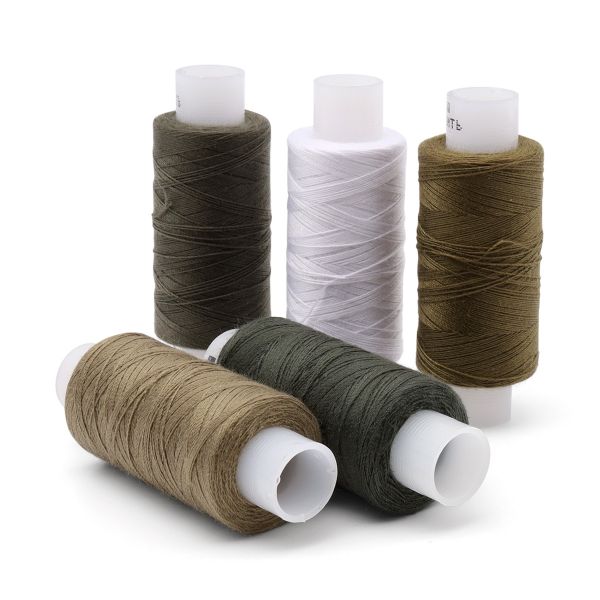 Швейные нитки (набор) 40ЛШ Спектр 200м, ассорти, 5 шт (3 хаки), Красная нить