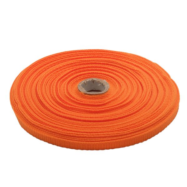 Стропа (ременная лента) 10 мм / 25 метров, толщ. 1.0 мм, [5.5 г/пог.м], 100% п/п, 4 оранжевый