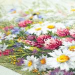 Набор для вышивания нитками Чудесная игла, Ромашки и клевер 40х30 см