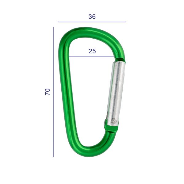 Карабин металл 25.0 мм (70х36 мм), 10 шт, 07 черный, Gamma GH 120/35/10