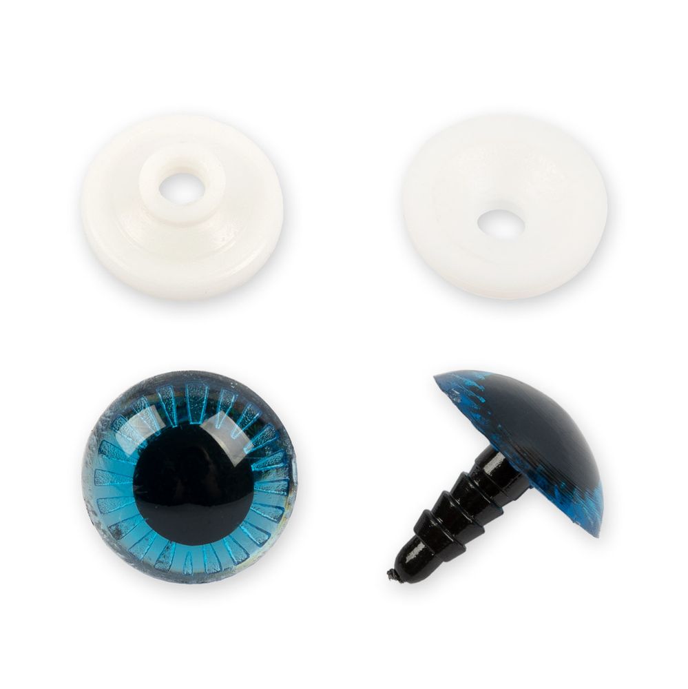 Глаза для кукол и игрушек пластиковые с фиксатором ⌀20 мм, 5х2 шт, синий, HobbyBe PGSL-20