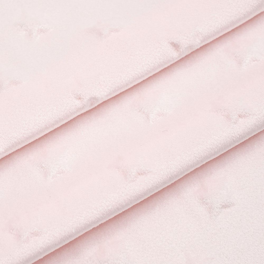 Плюш (ткань) Звезды 240 г/м², 45х50 см, ворс 2,5мм, розовый