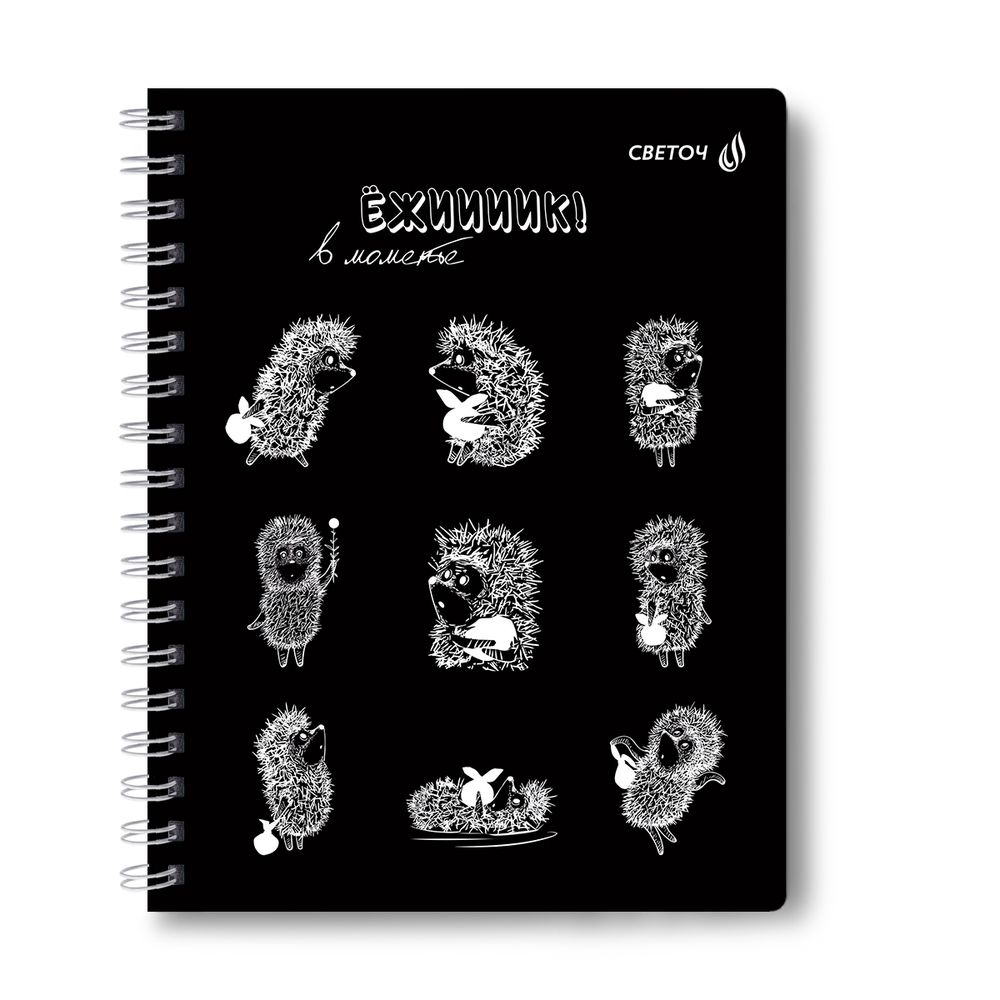 Тетрадь ученическая общая с двойной обложкой, (лицензия), A5 96 л. на гребне 65 г/м², белизна 100 %, 4 шт, клетка, 01208 Найти друга (Ёжик в тумане), Светоч Т117