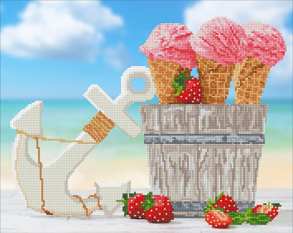 Алмазная (кристальная) мозаика Фрея, Летняя прохлада, 50х40 см