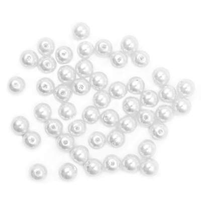 Бусины пластик (жемчуг) ⌀10 мм, 25 г, Astra&Craft, 001 NL белый