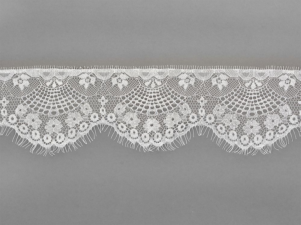 Кружево шантильи (реснички) 95 мм, диз. 225, цв.1 белый уп. 15 м, по 3 м, Kruzhevo
