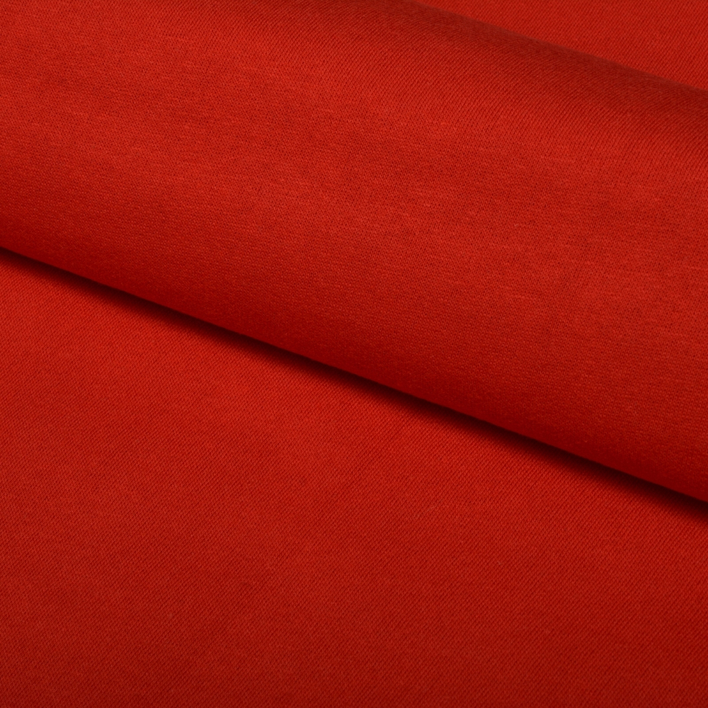Футер 2-нитка начес 190 г/м², 100+100 см, опененд, цв.красный 18-1763, 10 метров