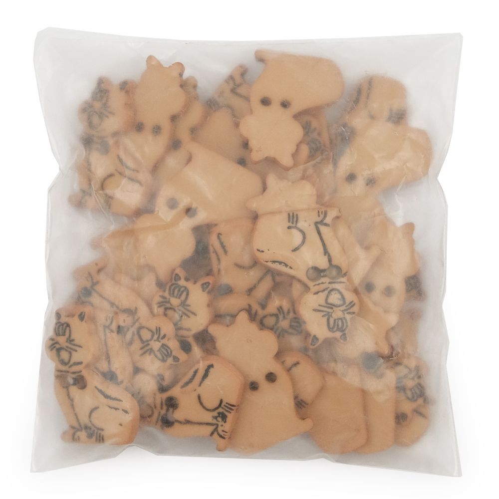 Украшения декоративные пуговицы Котик, 34 мм (098), 36 шт