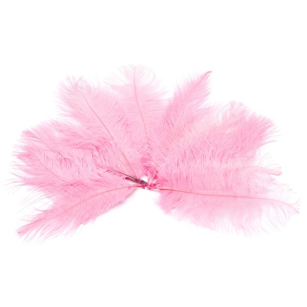 Перья страуса декоративные 20-25см, 10 шт в упак, розовый