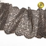 Кружево бельевое эластичное 225 мм / 120 м, 40992 цв.L30 кофе с молоком+черный, Kruzhevo