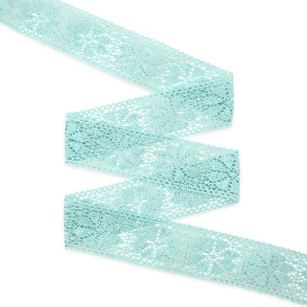 Кружево вязаное (тесьма) хлопковое 60 мм / 25 метров, рис.60.01.178 (мята) С3749Г17