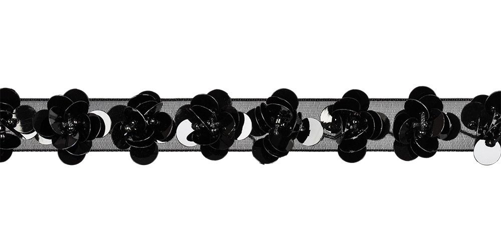 Лента декоративная 20 мм, 5 м, 02 черный, Floranta Edelweiss