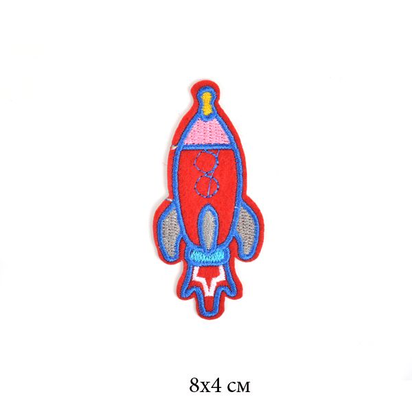Термоаппликация 2139 Ракета красная 8х4см 10 шт