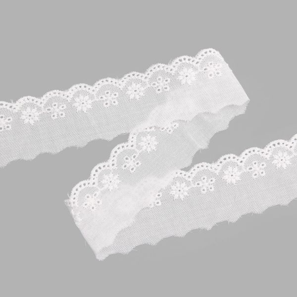 Кружево шитьё 30 мм / 13.72 м, 100% хлопок, неотбеленный