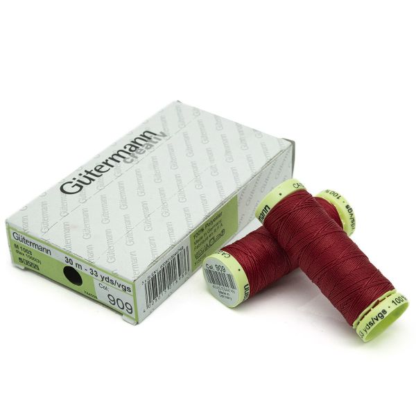 Нитки отделочные Gutermann Top Stitch, 30м, 909 малиновый, 5 катушек
