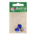 Хрустальные стразы в цапах круглой формы, сапфир 12 мм, 3 шт. Astra&Craft, РЦ014НН12