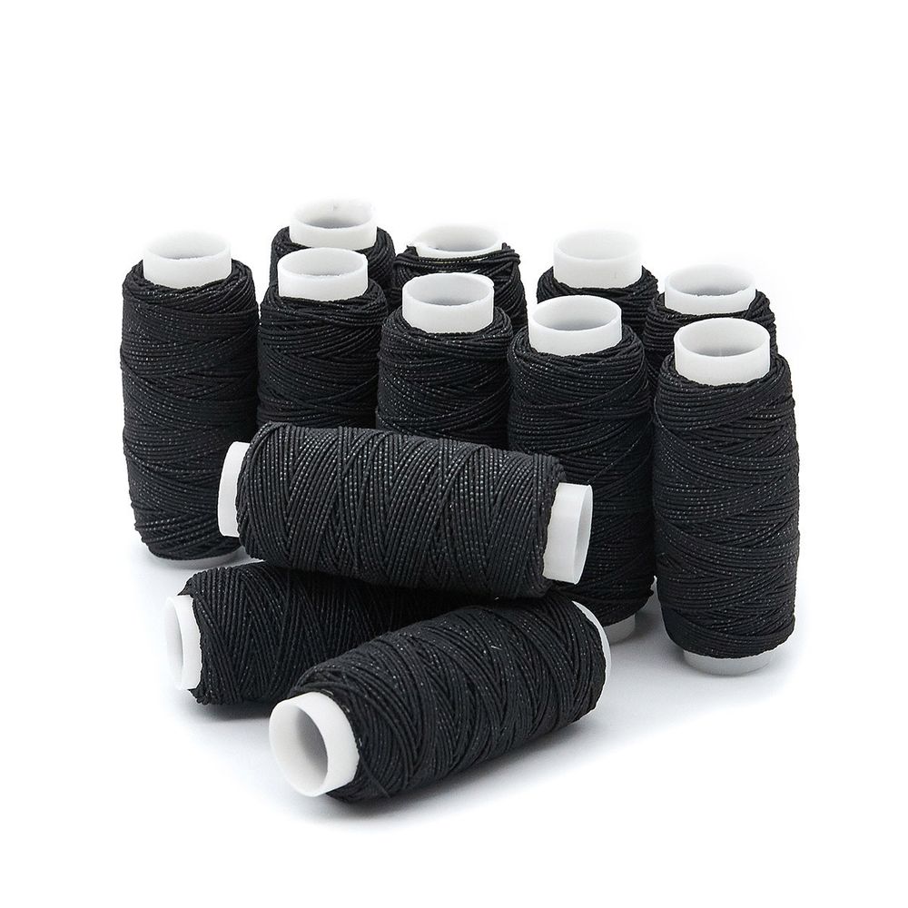 Нитки спандекс ⌀0.6 мм, 0213-5010, черный, 12 катушек