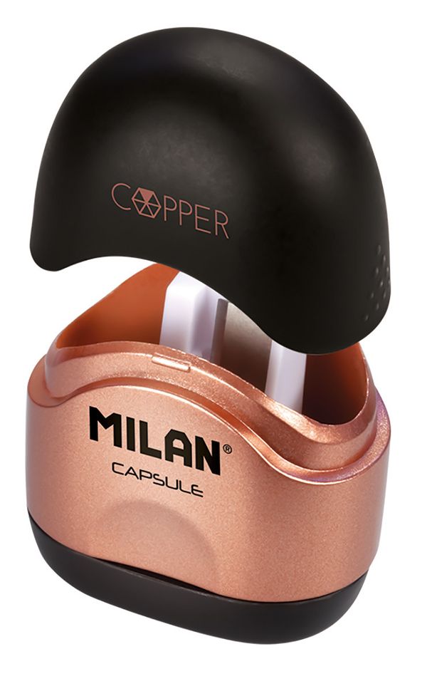 Точилка пластиковая Capsule Cooper 1 отверстие 24 шт, ассорти 20165224CP, Milan