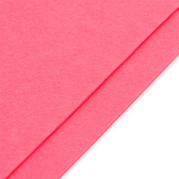 Фетр листовой жесткий 3.0 мм, 20х30 см, 100% п/э, 2 шт, цв. ярк.розовый, 26976