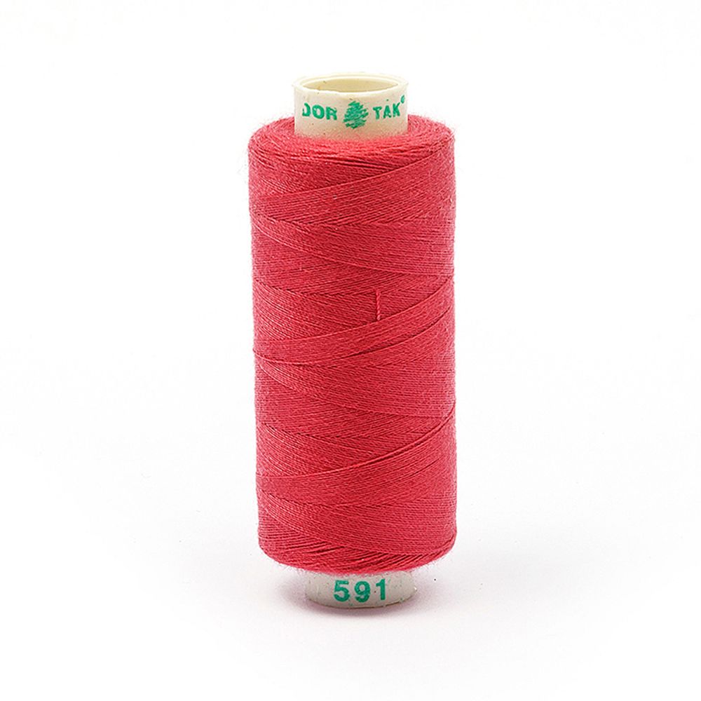 Нитки швейные бытовые Dor Tak 40/2, 366 м / 10 кат., 591 розовый